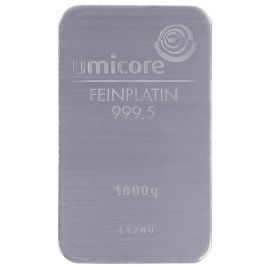 Lingot Platine 1 Kilo - Pur à 999,99% - Certificat d'Authenticité