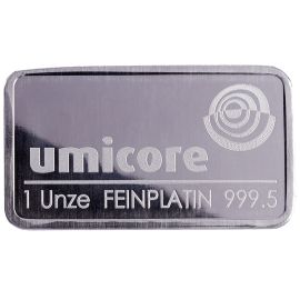 Lingot Platine 1 Once (31,10 g) - Pure à 999,99% - Certificat d'Authenticité