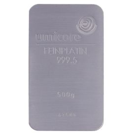 Lingot Platine 500g - Pur à 999,99% - Certificat d'Authenticité