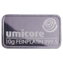 Lingot Platine 10g - Pur à 999,99% - Certificat d'Authenticité
