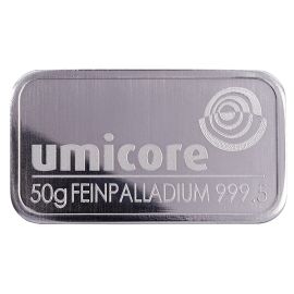 Lingot Palladium 50g - Pur à 999,99% - Certificat d'Authenticité