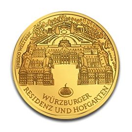 100 Euro Allemagne UNESCO Patrimoine Mondial Wuerzburg en Or - 15,5517 g - Allemagne