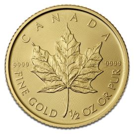 Maple Leaf en Or - 15,55 g (1/2 Oz) - Canada Face