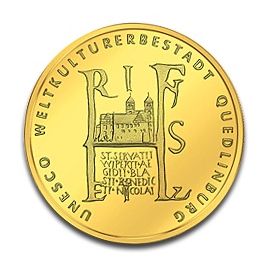 100 Euro Allemagne UNESCO Patrimoine Mondial Quedlinburg en Or - 15,5517 g - Allemagne Face