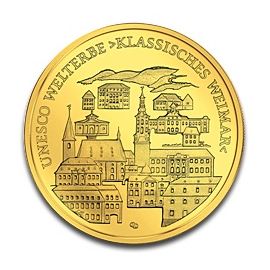 100 Euro Allemagne UNESCO Patrimoine Mondial Weimar en Or - 15,5517 g - Allemagne Face