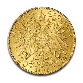 20 Couronnes Franz-Joseph I Autriche en Or - 6,1 g - Autriche Face