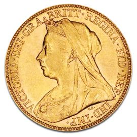 Souverain Victoria voilée Pièce d'or en Or - 7,32 g - Royaume-Uni Face