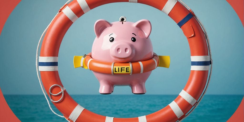Piggy bank and life preserver comparison