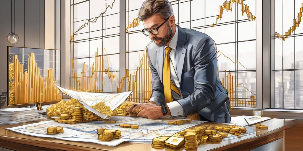 financial analyst studying gold price charts