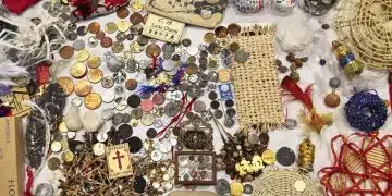 Древни културни предмети и амулети за късмет.