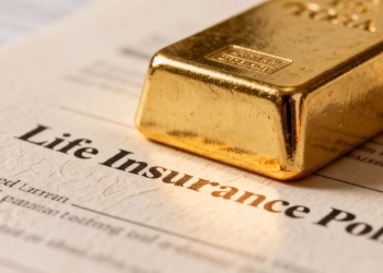 Lingot d'or sur un contrat d'assurance vie.