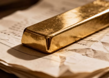 Lingot d'or sur un document, transmission patrimoniale.