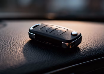 Clé de voiture sur fond sombre