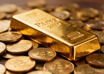 Barre d'or et pièces d'or