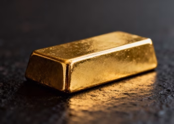Barre d'or sur fond sombre