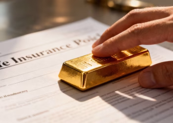 Barre d'or sur un contrat d'assurance vie.