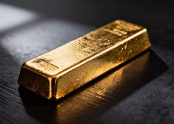 Barre d'or comme valeur refuge en période de crise économique.