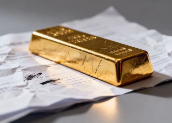 Barre d'or sur un document, planification successorale.
