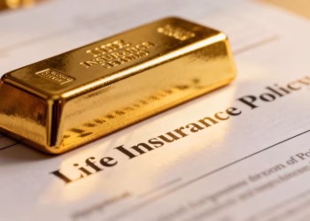 Barre d'or sur un contrat d'assurance vie.
