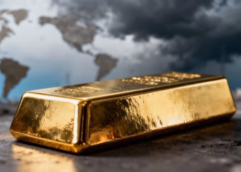 Lingot d'or sur fond de tensions géopolitiques.