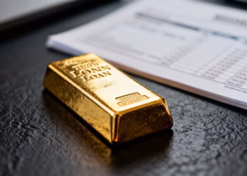 Barre d'or comme garantie pour un prêt.