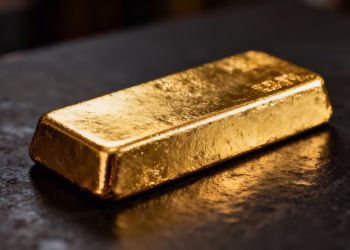 Barre d'or comme garantie dans les transactions financières.