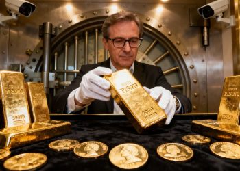 Lingots et pièces d'or chez un revendeur professionnel.