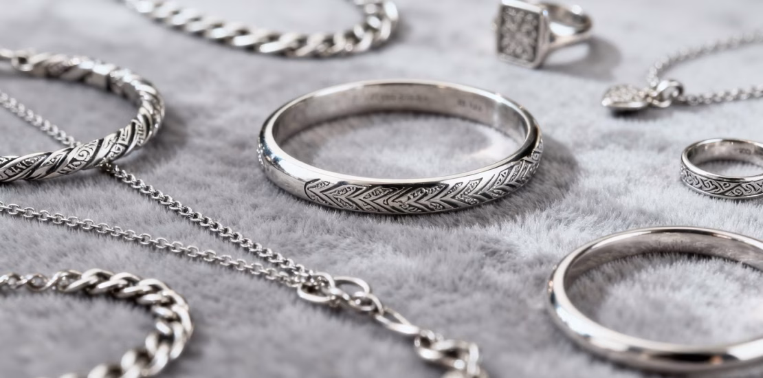 Bijoux en argent, collier, bracelet, bague, vente