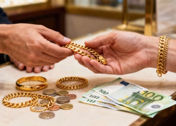 Échange de bijoux en or contre de l'argent liquide