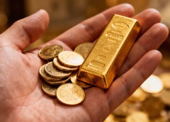 Vente d'or : pièces et lingots d'or.