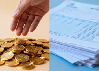 Pièces d'or et relevés bancaires : choisir où placer son argent.