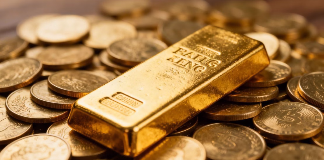 金币上的金锭象征着财富。