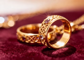 Bijoux en or 18 carats brillants et luxueux.