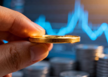 Main d'or tenant une pièce d'or