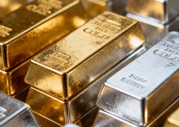 Lingots d'or et de platine brillants