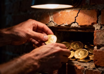 Or caché dans un mur