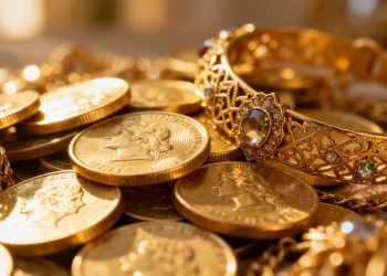 Pile d'or et de bijoux en or