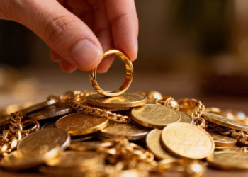 Pièce d'or et bijoux en période d'inflation.