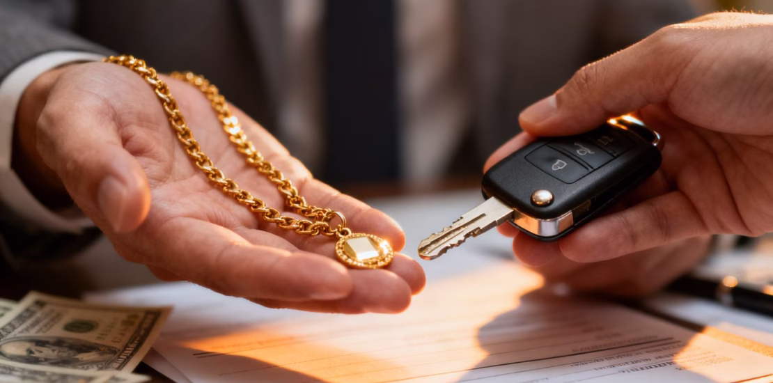 Main d'or et clé de voiture