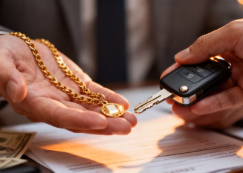 Main d'or et clé de voiture