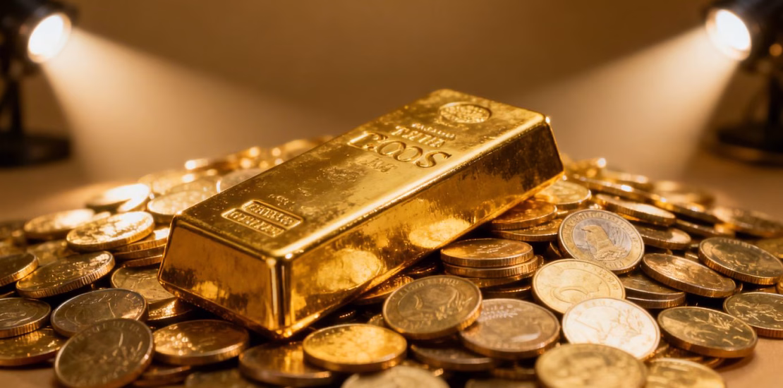 سبائك الذهب على العملات الذهبية