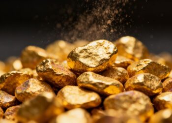 Un tas de pépites d'or 9 carats.