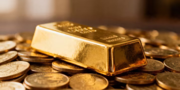 金币上的金锭。