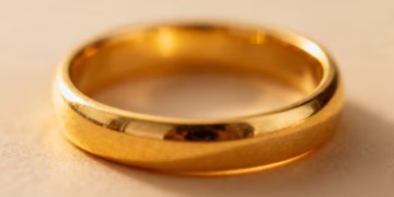 Shiny and luxurious 18-carat gold ring