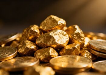 Petite quantité d'or en lingots et pièces