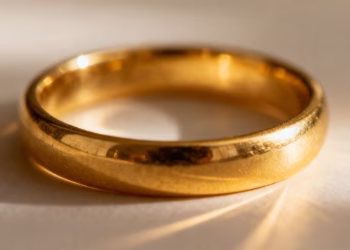 闪亮奢华的18K金戒指