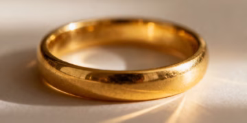 Bague en or 18 carats brillante et luxueuse