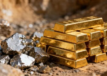 Lingots d'or et éléments de terres rares