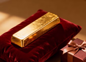Lingot d'or comme cadeau luxueux.