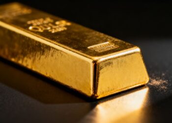 Lingot d'or pur 24 carats brillant.